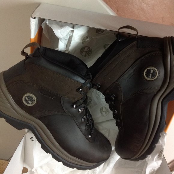 Timberland Men's Flume Dark Brown Leather WP Hiking Boots - 11.5M - New in Box